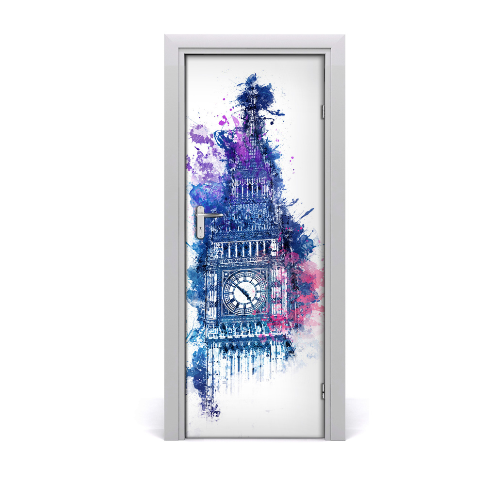 Ajtóposzter öntapadós Big Ben akvarell