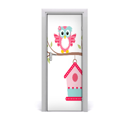 Ajtóposzter öntapadós Bagoly egy ágon