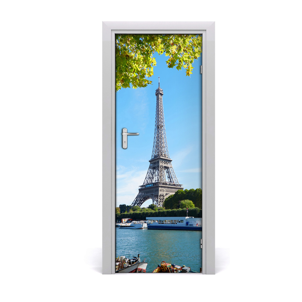 Fotótapéta ajtóra Eiffel-torony kék ég
