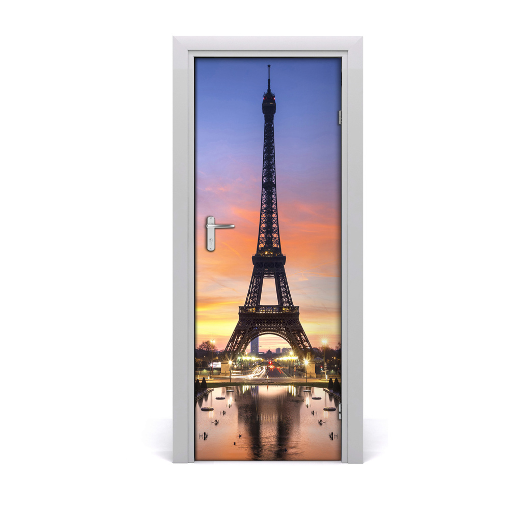 Ajtóposzter Eiffel-torony naplemente