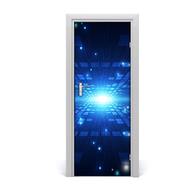 Ajtóposzter öntapadós Háromdimenziós kék háttér