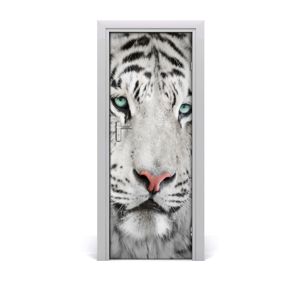 Ajtó tapéta fehér tigris