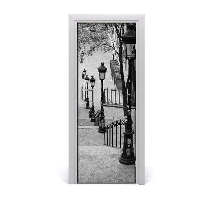 Ajtóposzter öntapadós Lépcsők és utcai lámpák