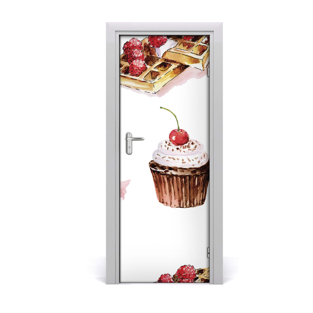 Fotótapéta ajtóra Gofri és muffin