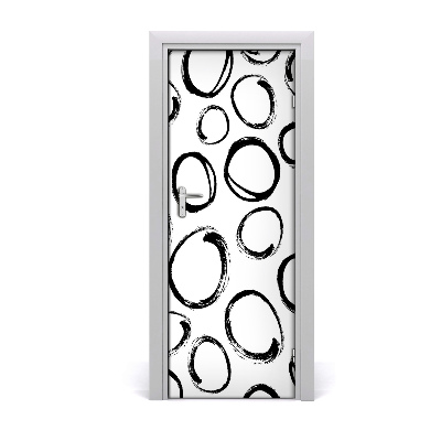 Ajtó méretű poszter Fekete körök háttér
