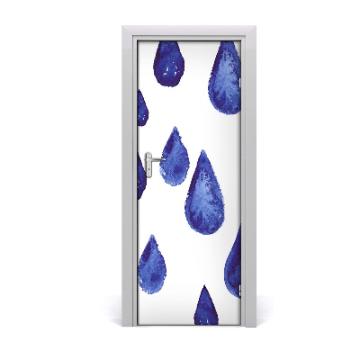 Ajtó tapéta Kék nagy cseppek
