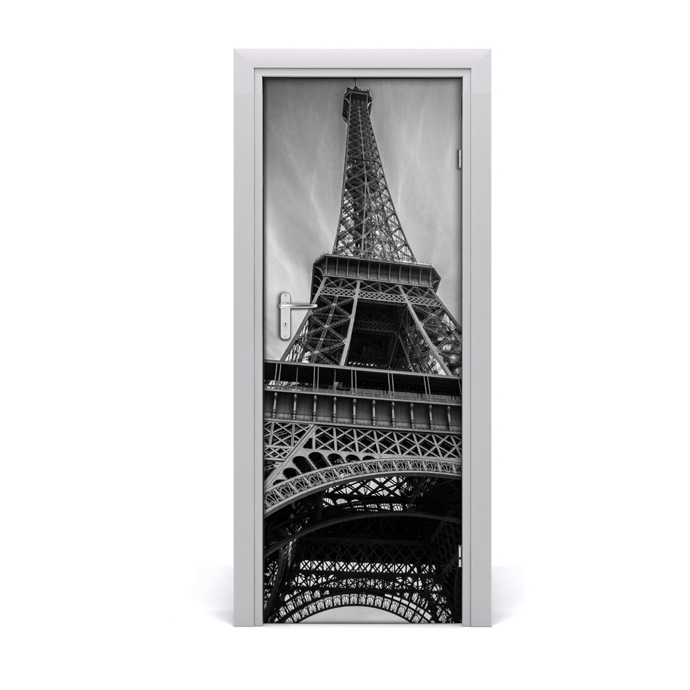 Ajtó tapéta Fekete-fehér Eiffel-torony