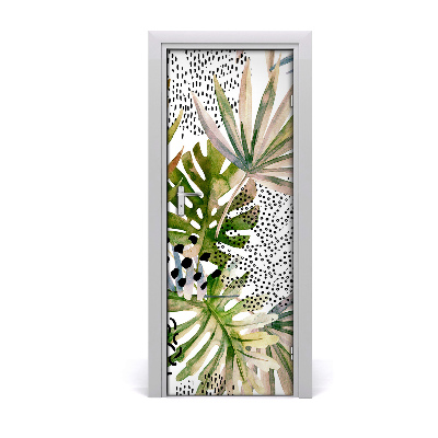 Ajtó tapéta Pöttyös pálmalevél