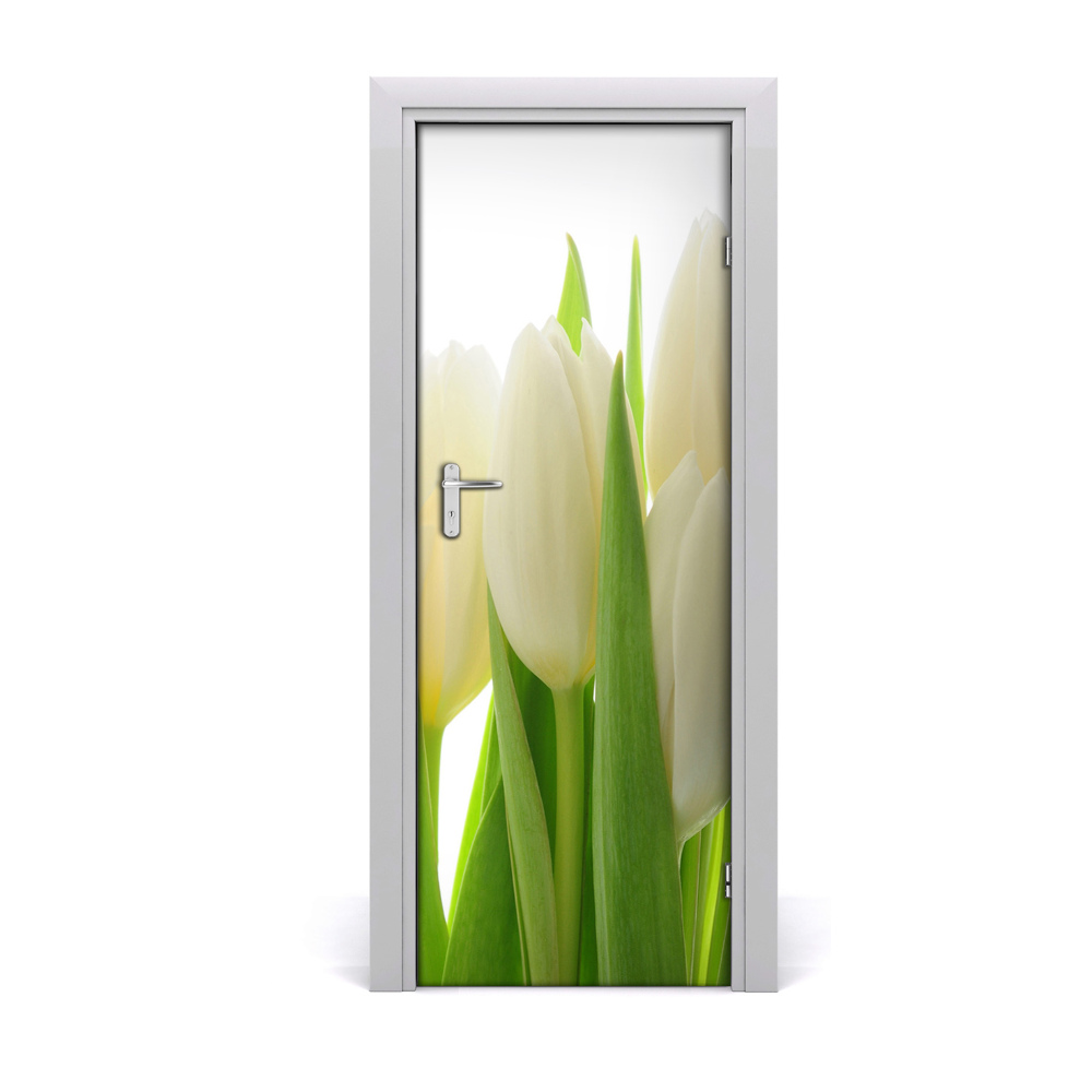 Ajtó tapéta Fehér tulipánok