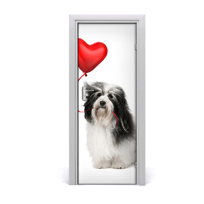 Ajtó tapéta Kutya léggömbbel
