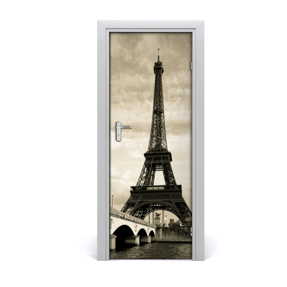 Fotótapéta ajtóra Eiffel-torony szépia