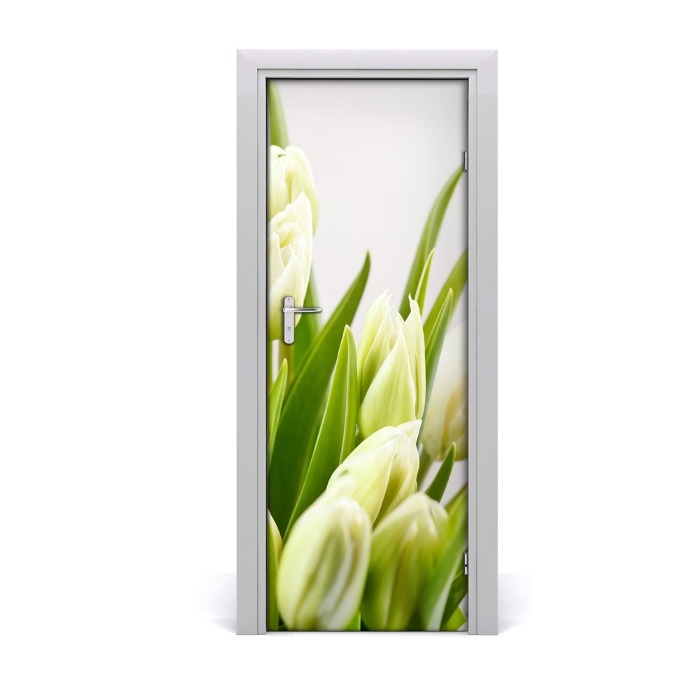 Ajtóposzter Fehér tulipánok
