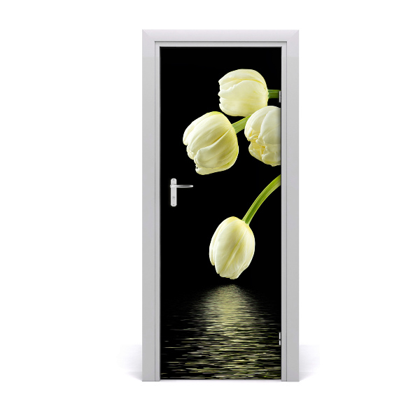 Ajtóposzter öntapadós Fehér tulipánok