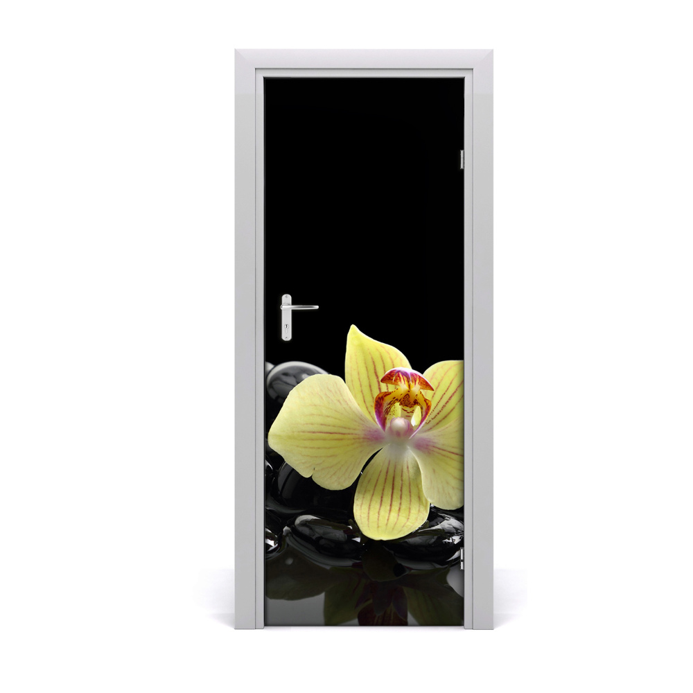 Ajtó tapéta Sárga orchidea