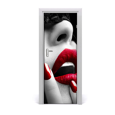 Ajtó tapéta Vörös ajkak és vörös körmök
