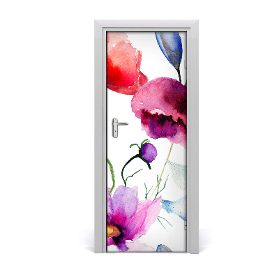 Ajtóposzter öntapadós Akvarell pipacsok