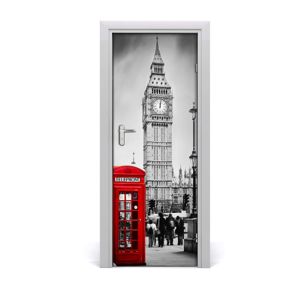 Ajtó tapéta Big Ben vörös fülke