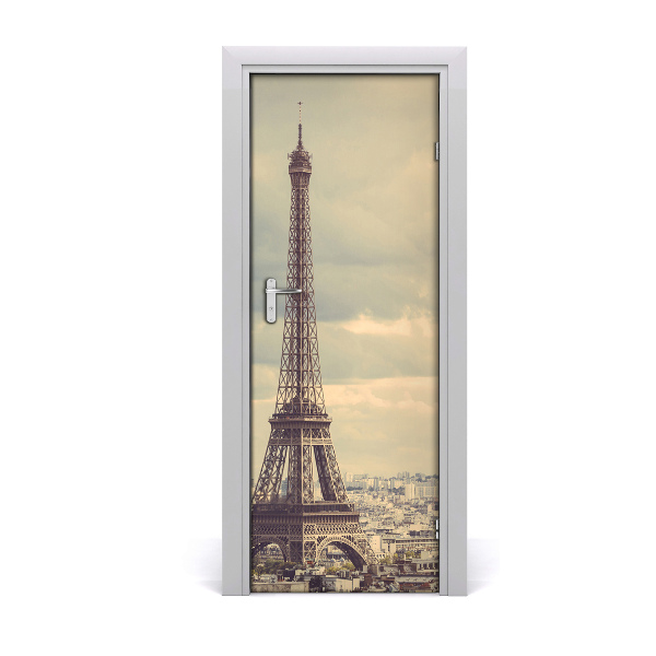 Ajtó tapéta Eiffel-torony szépia