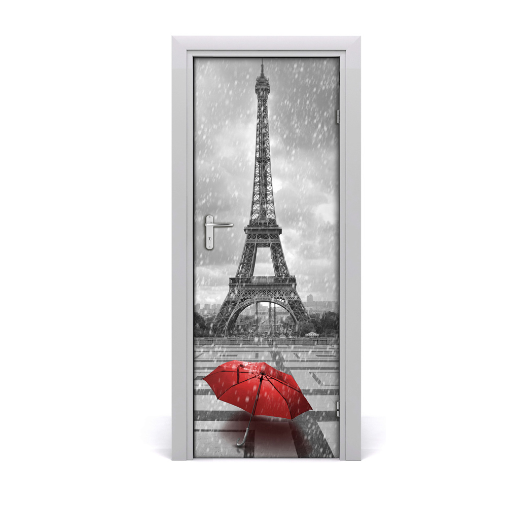 Ajtóposzter Esernyő az Eiffel-torony hátterében