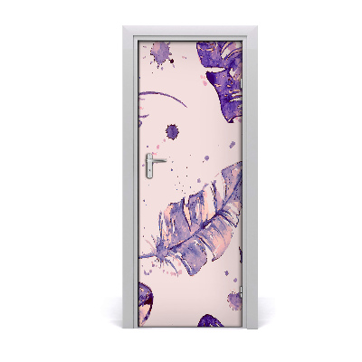 Fotótapéta ajtóra Lila tollak