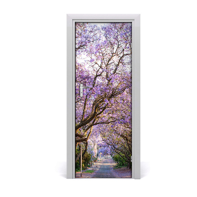 Fotótapéta ajtóra Út a Jacaranda fákkal