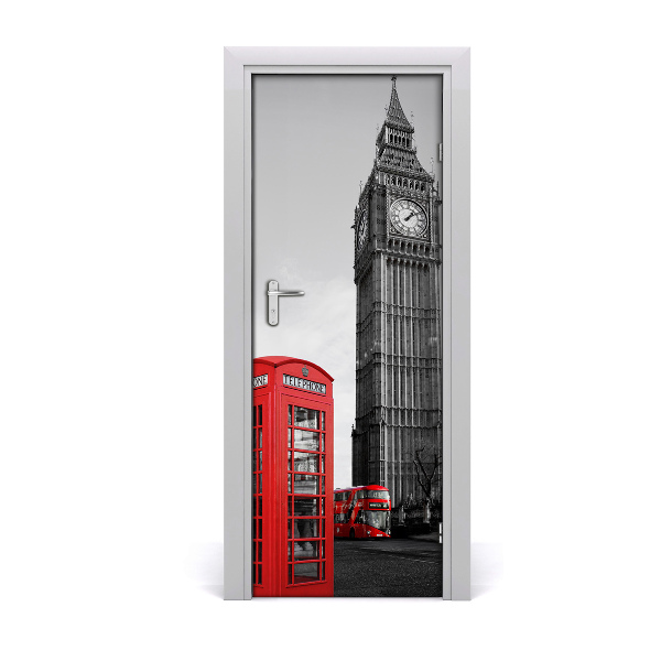 Ajtóposzter öntapadós Big Ben London fekete-fehér