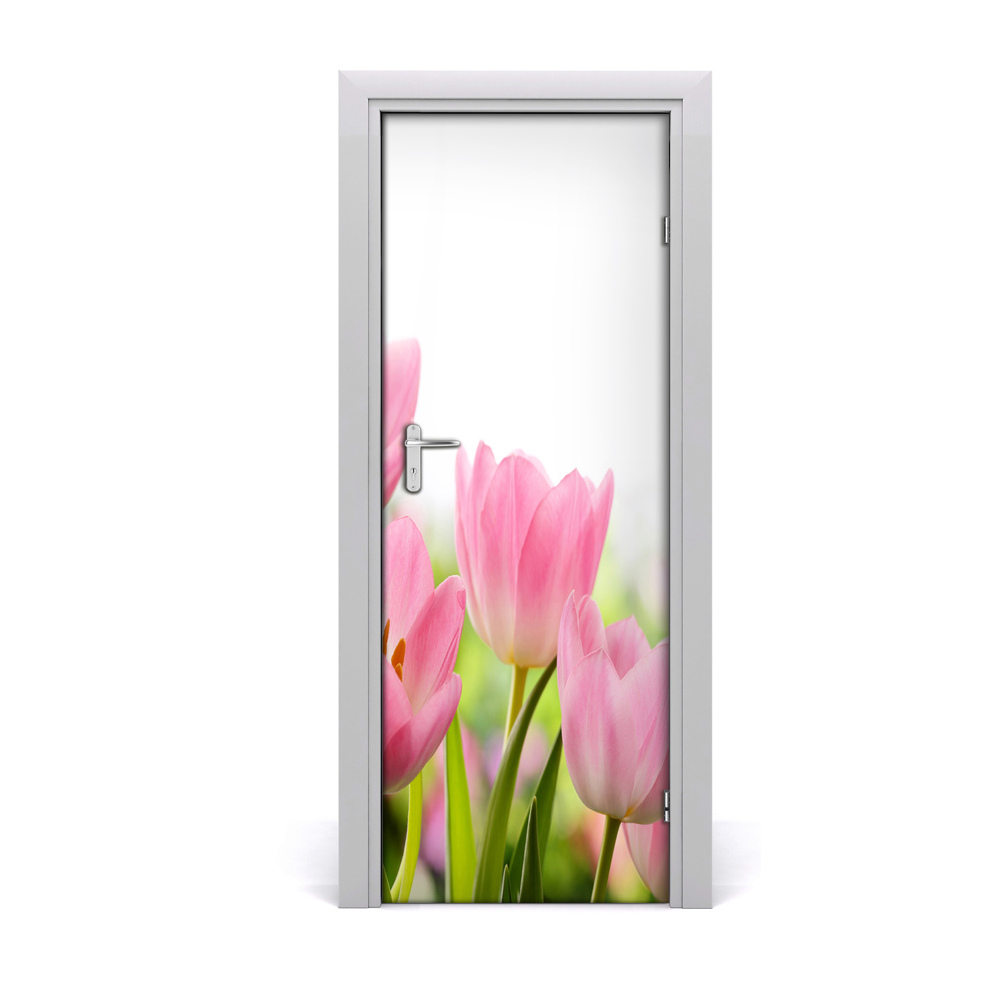 Ajtó méretű poszter Rózsaszín tulipánok