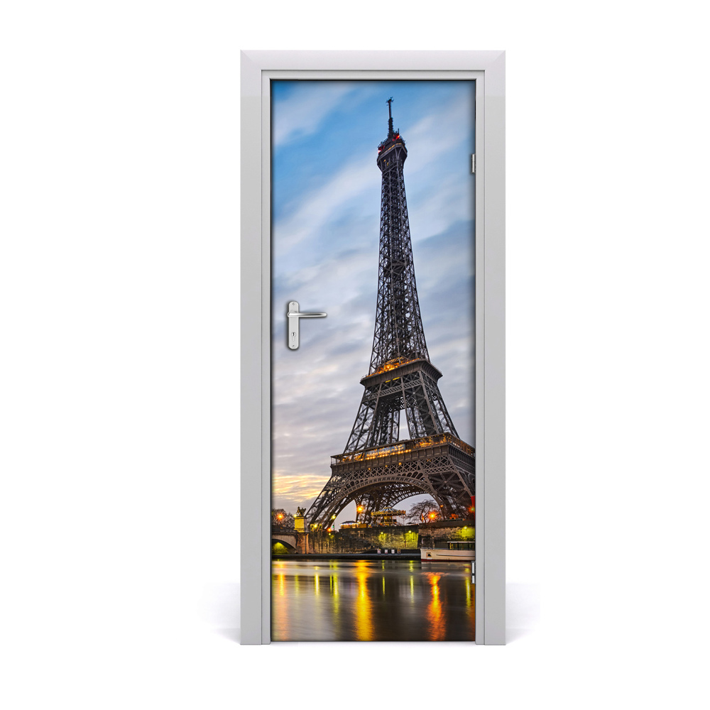 Ajtóposzter öntapadós Eiffel-torony a folyón