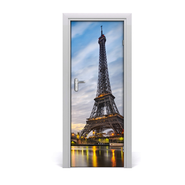 Ajtóposzter öntapadós Eiffel-torony a folyón