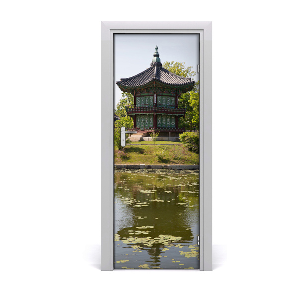 Poszter tapéta ajtóra Egy ház egy japán kertben