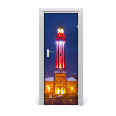 Fotótapéta ajtóra Éjszakai fény épület