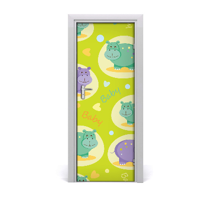 Fotótapéta ajtóra Vízilovak