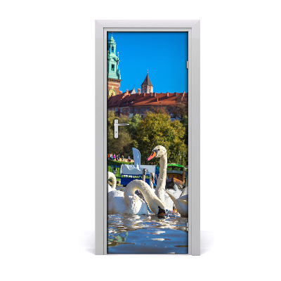 Ajtóposzter öntapadós Krakkó lengyel hattyúk