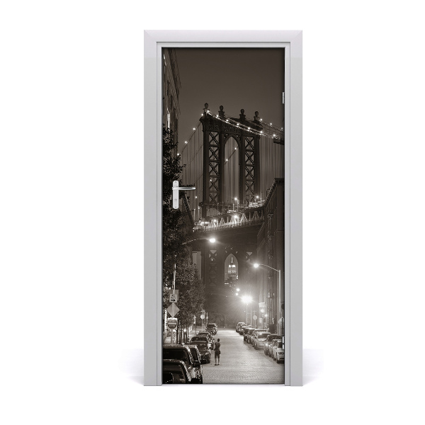 Poszter tapéta ajtóra Manhattan New York fekete-fehér