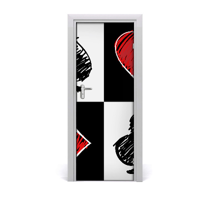 Poszter tapéta ajtóra Kártyaruhák