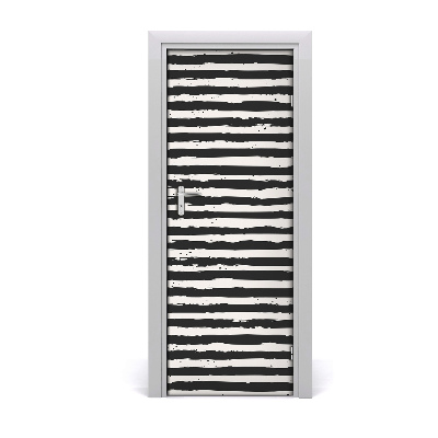 Poszter tapéta ajtóra Fekete-fehér vízszintes csíkok