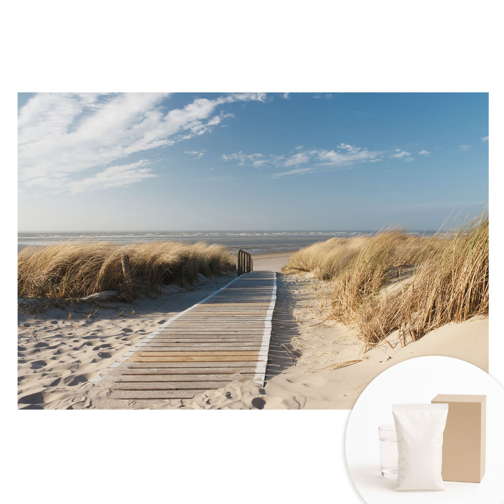 Nem szőtt tapéta nyomtatással Tengerparti ösvény a dűnék között