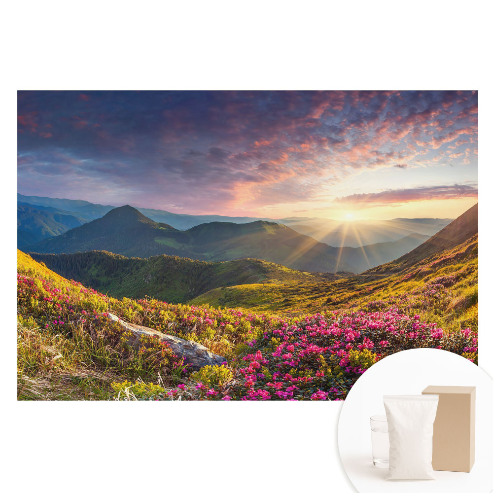 Fotótapéta nem szőtt anyagon Hegyi táj a napsütésben