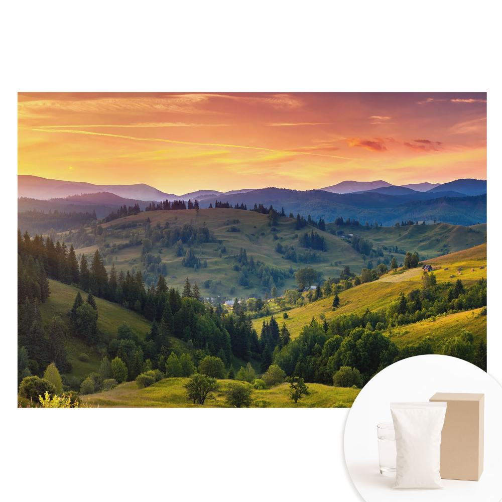 Fotótapéta nem szőtt anyagon A hegyi táj festői dombjai