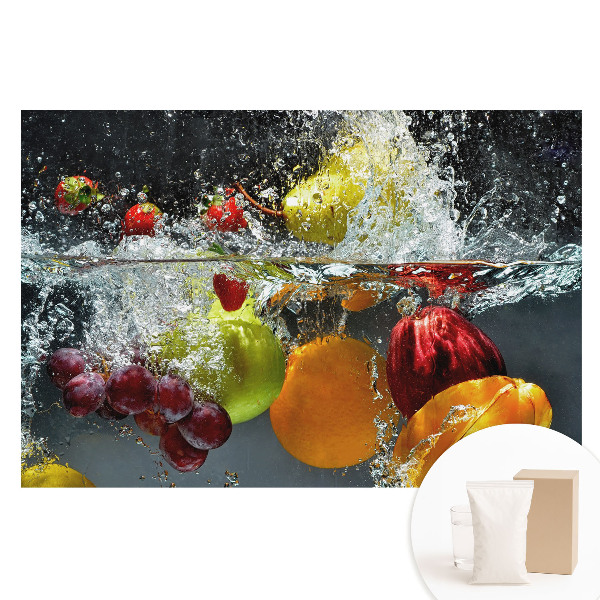 Fotótapéta nem szőtt anyagon Színes gyümölcsök egy vízrobbanásban
