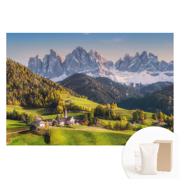 Nem szőtt fotótapéta Egy hegyi falu festői tájjal