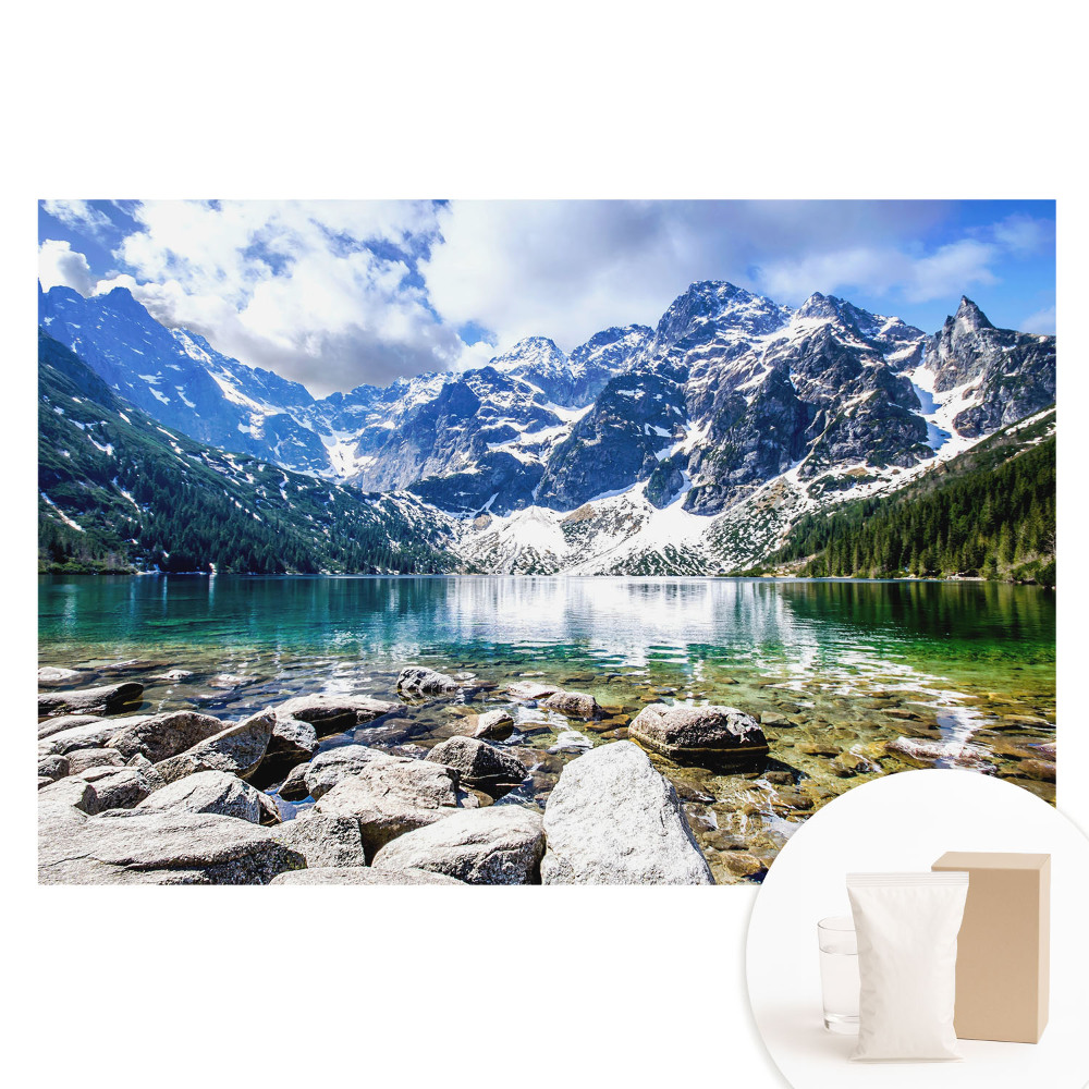 Nagyméretű fotótapéta a falra A hegyi tó és a csúcsok békéjükkel ihletet adnak