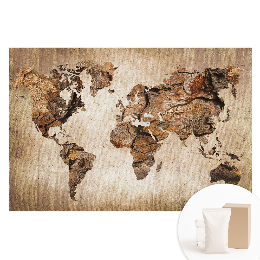 Nem szőtt tapéta nyomtatással Rusztikus világtérkép