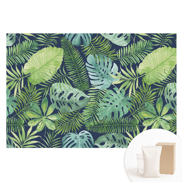 Nem szőtt fotótapéta Egy leveles trópusi minta tele zöld növényzettel