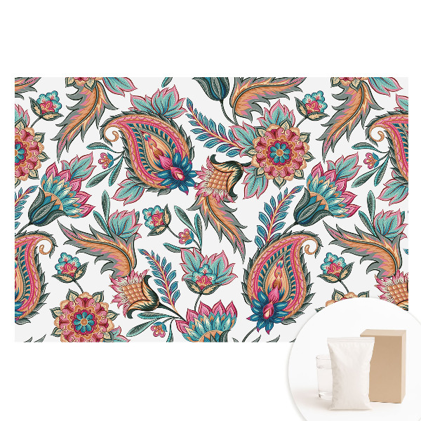 Nem szőtt tapéta Paisley minta virágokkal és levelekkel