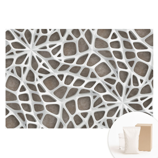 Fotótapéta nem szőtt anyagon Fehér organikus struktúrák barna alapon