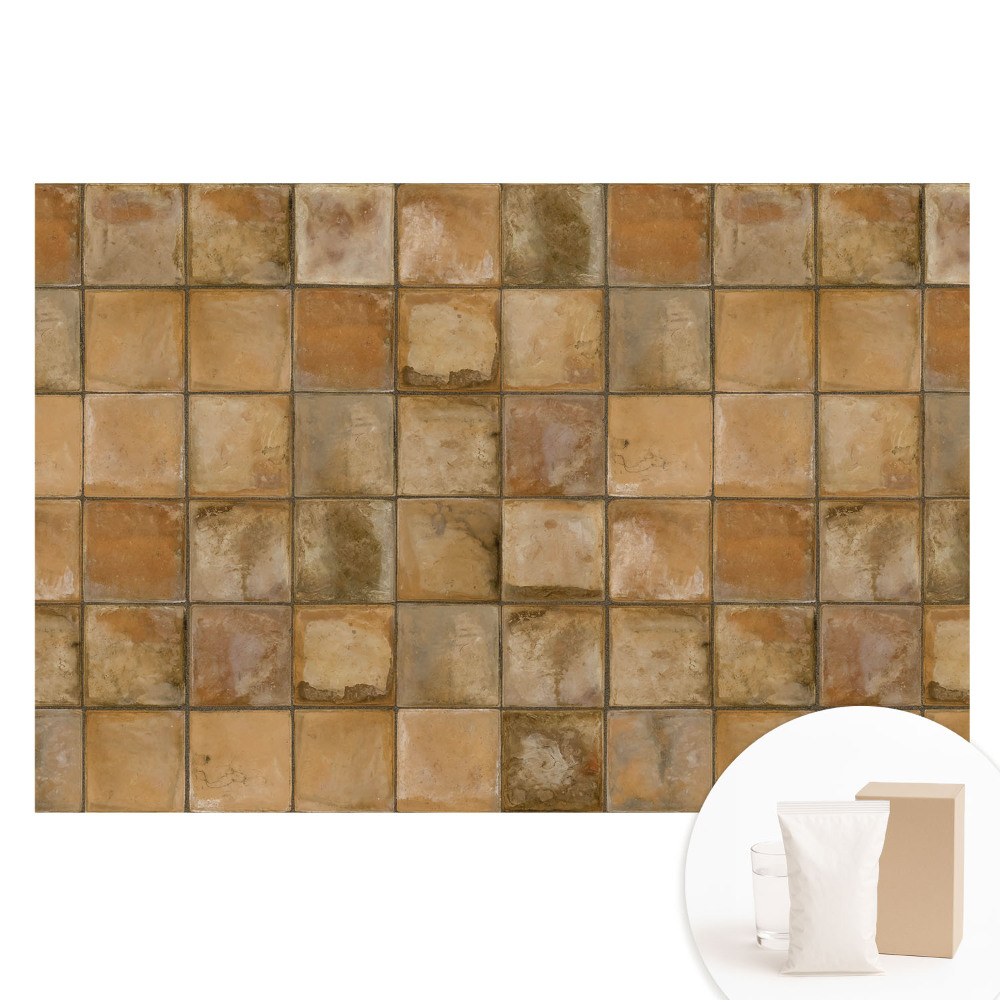 Fotótapéta nem szőtt anyagon Meleg színű, négyzet alakú csempék