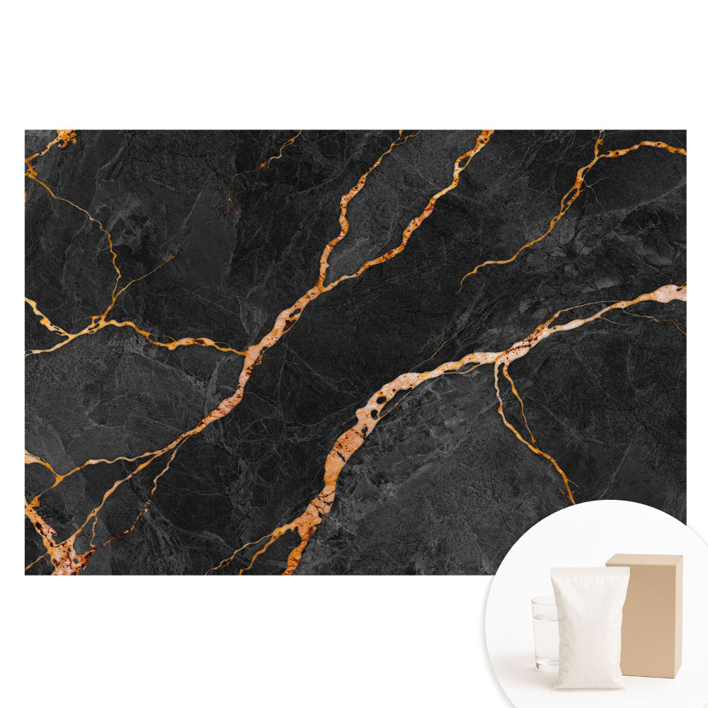 Fotótapéta nem szőtt anyagon Márvány fekete háttér erekkel