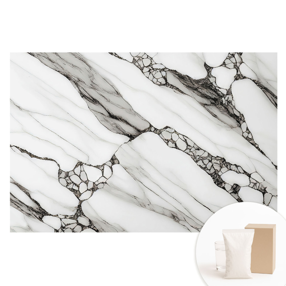 Nem szőtt tapéta Fekete erek fehér kőalapon