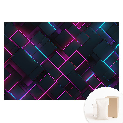 Nem szőtt tapéta nyomtatással Geometriai alakzatok neon háttérvilágítással